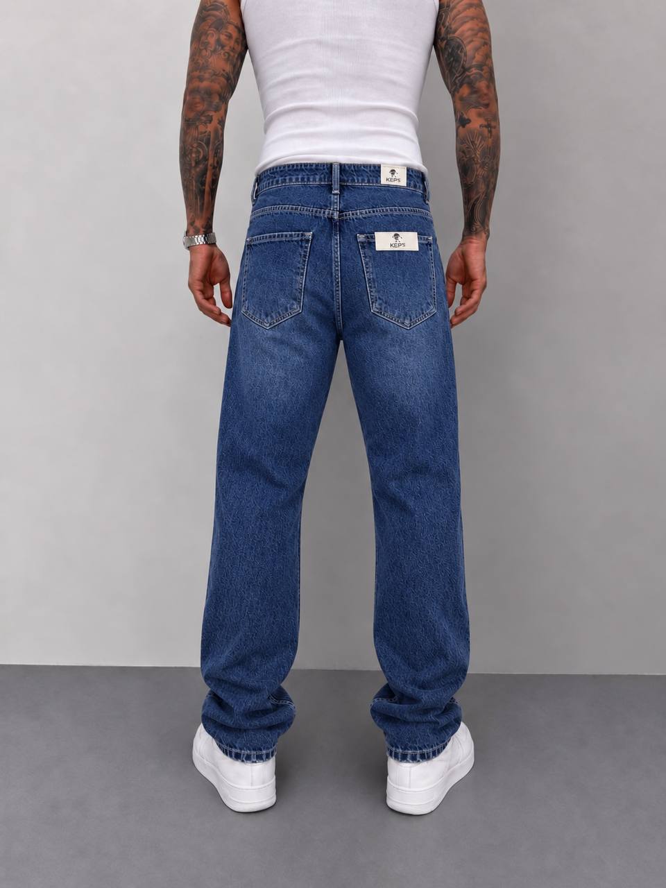 Blue Washed Baggy Jeans