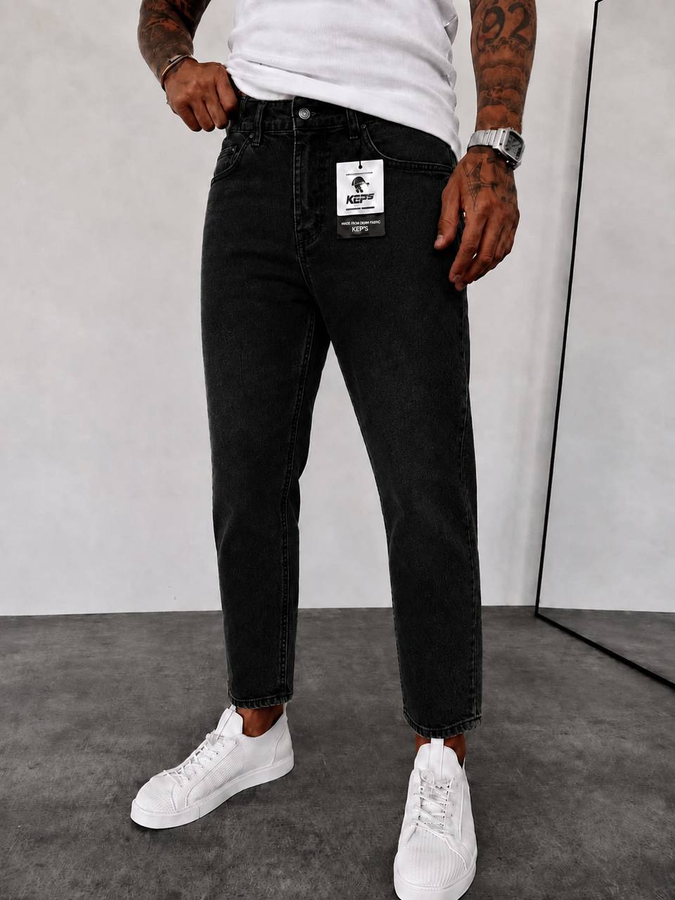 Black Washed Boyfriend Jeans