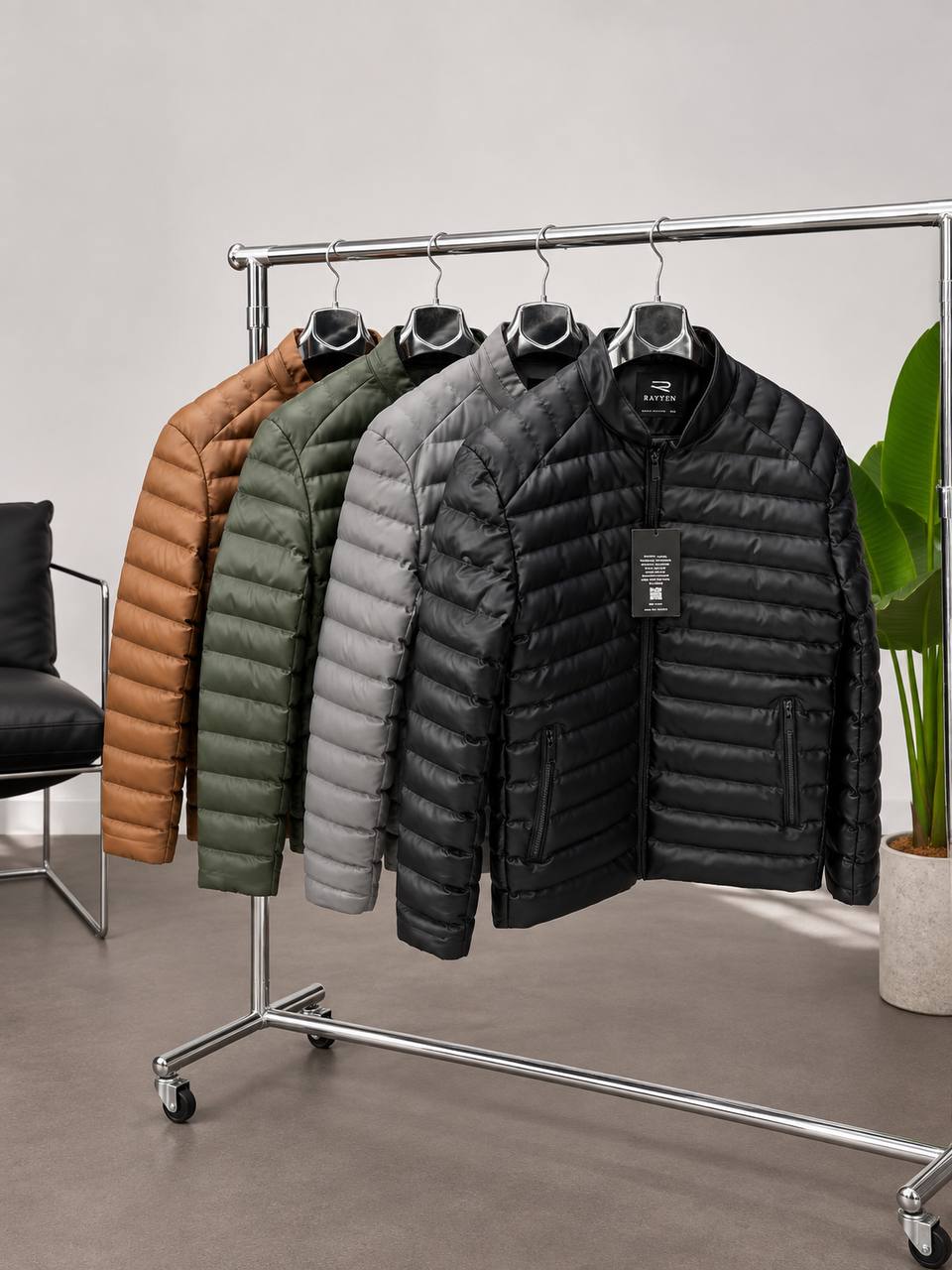 Leather Puffer Jacket