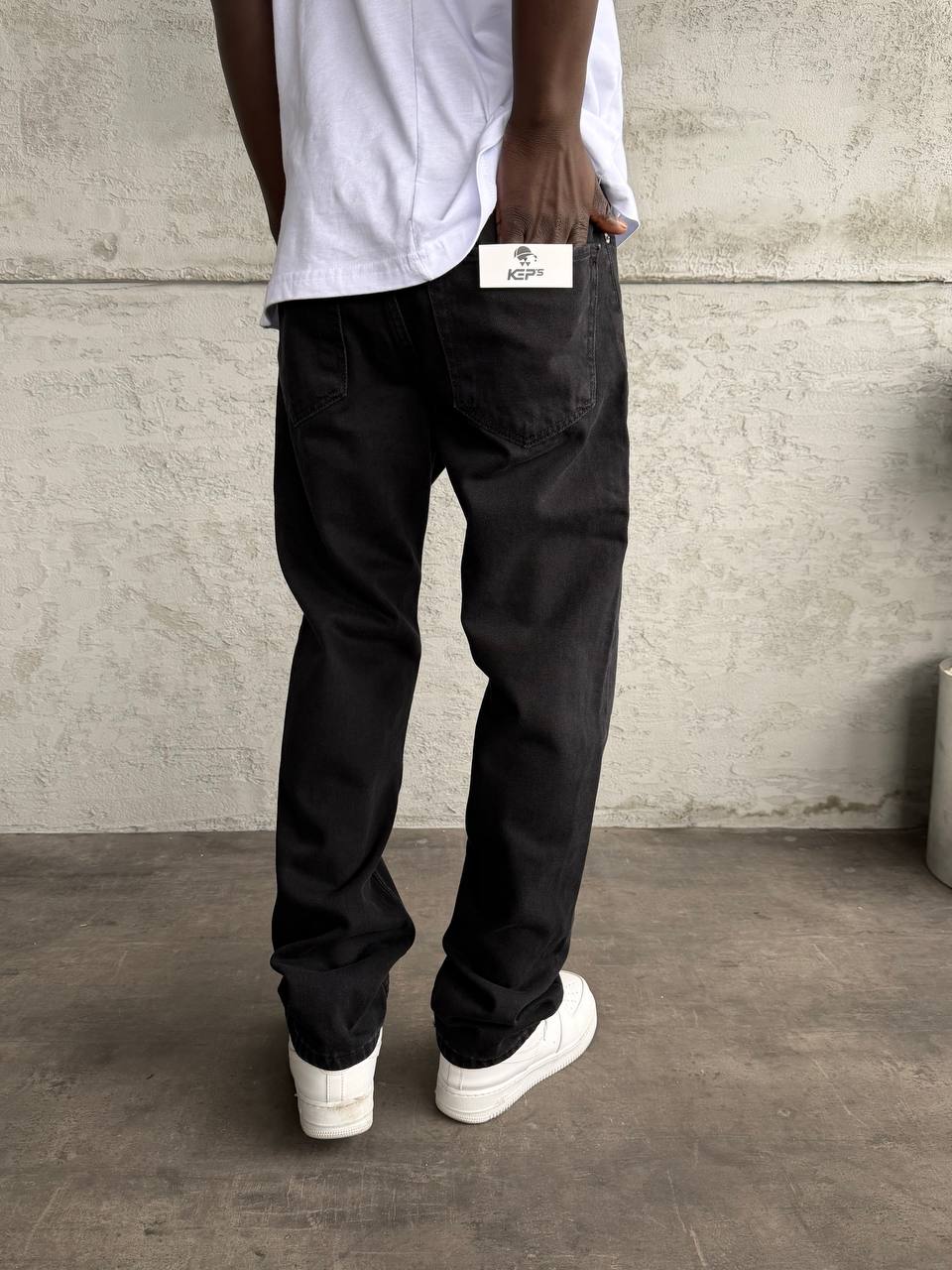 Black Washed Baggy Jeans