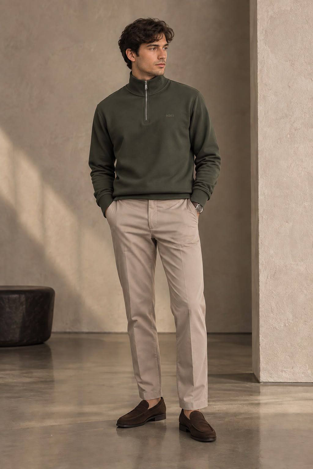 Boss Half Zipper (piqué)